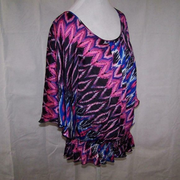 Tattoo Me Shirt Top Plus 2X Batwing Flutter Sleeve - Picture 6 of 11